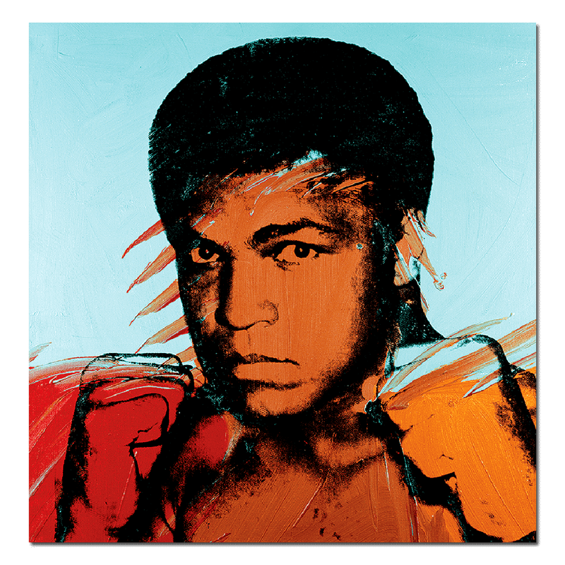 Apply Stickers | Muhammad Ali by Andy Warhol Sticker