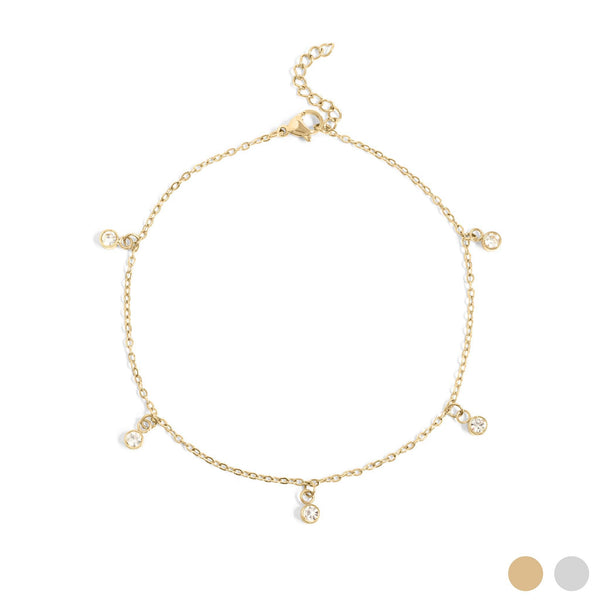 WJW | Clear Stone Charm Anklet