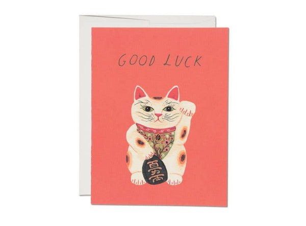 Red Cap Cards | Good Luck Kitty encouragement greeting card