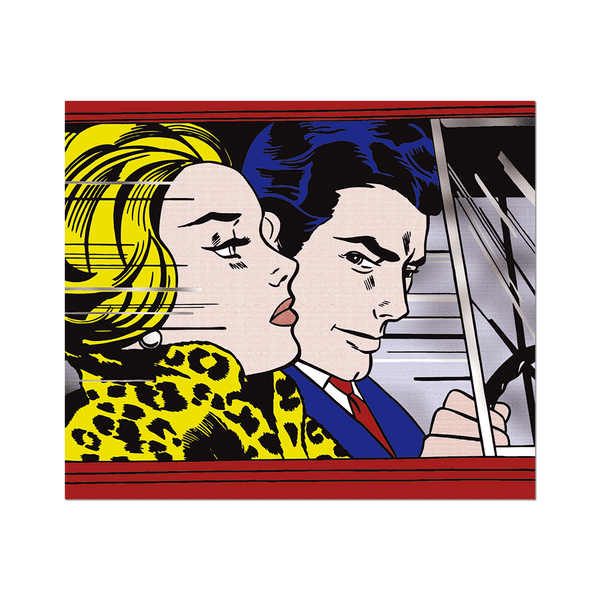 Apply Stickers | In The Car by Roy Lichtenstein (Road Trip) - Die-Cut Sticker