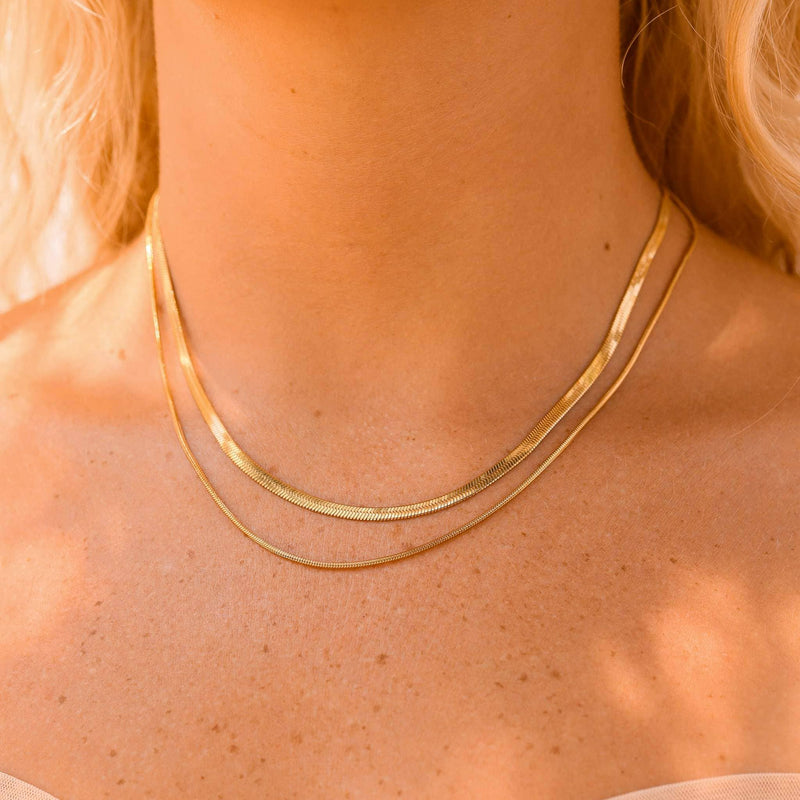 WJW | Steel Herringbone Chain Necklace