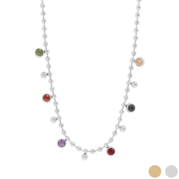 WJW |  Multicolor Beaded Charm Necklace