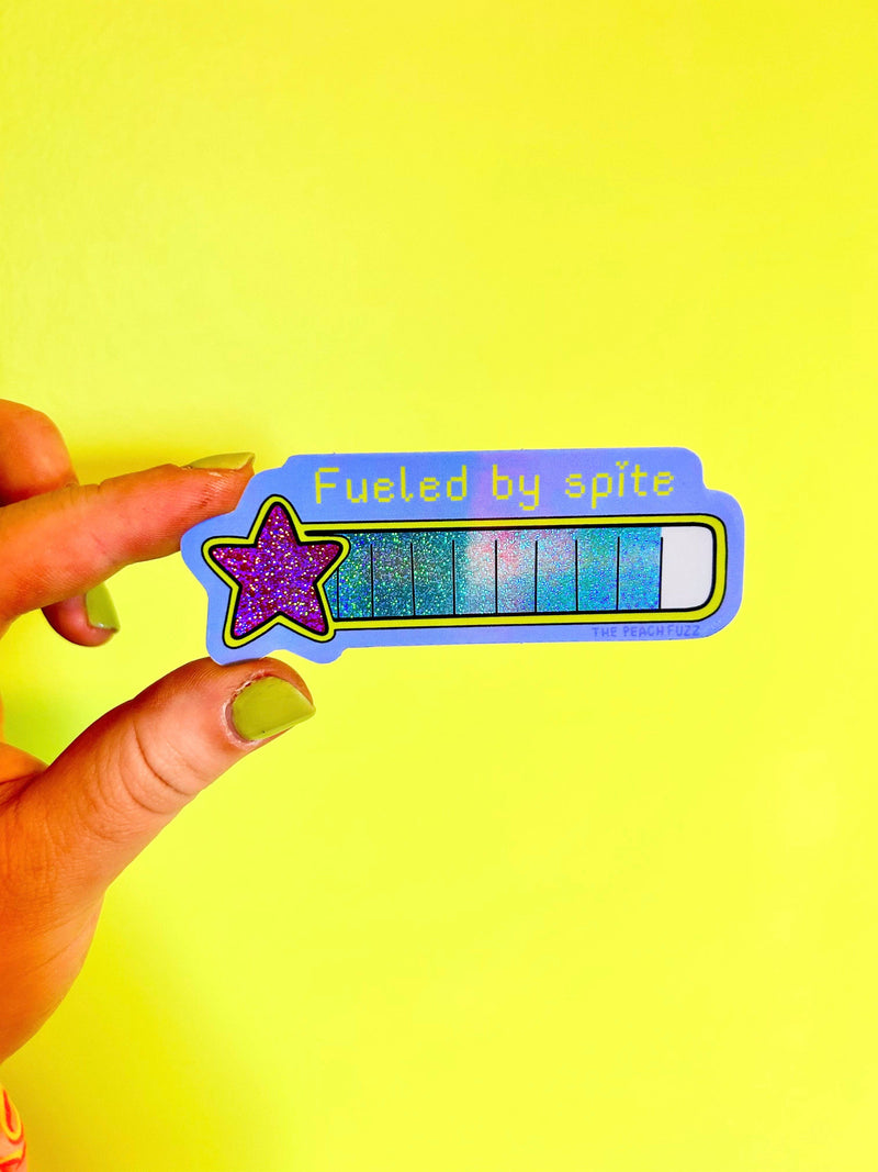 The Peach Fuzz | Fueled By Spite Glitter Sticker