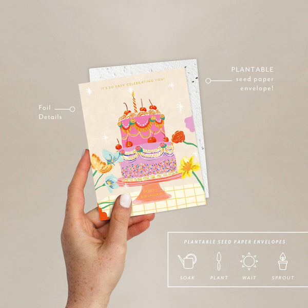 Seedlings | Cherry Cake - Birthday Card