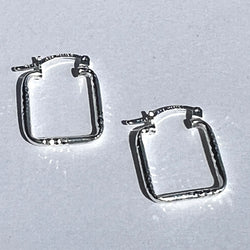 AJ Exports | Sterling Silver Small Squared Hoop Earrings