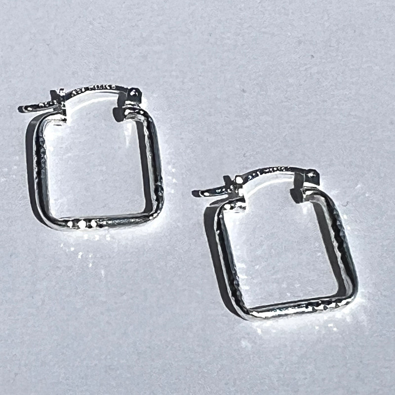 AJ Exports | Sterling Silver Small Squared Hoop Earrings
