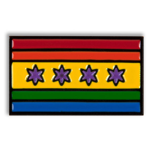Transit Tees | Chicago Pride Flag Enamel Pin