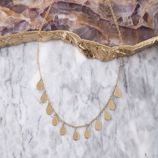 Baizaar | Brass Petal Drop Necklace