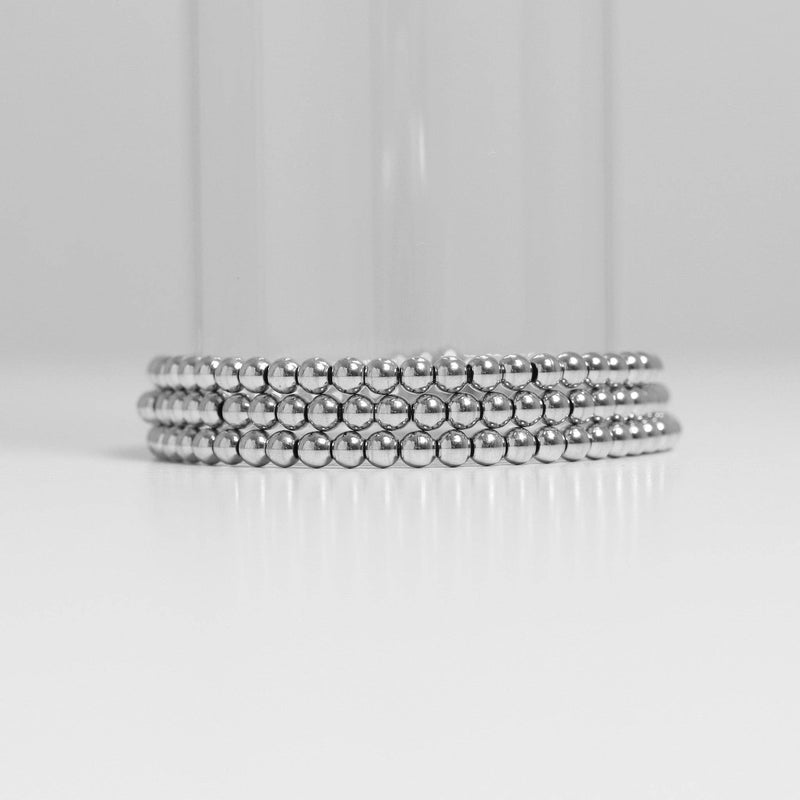 WJW | Stainless Steel Metal Bead Stretch Bracelet
