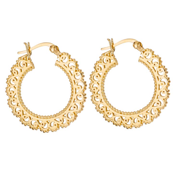 Tiger Mountain | Doily Gold Plated Hoop Earring