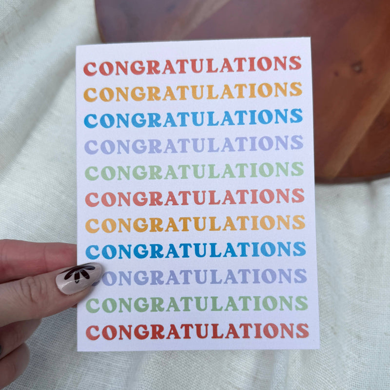 Big Moods | Congratulations Multicolor Stack Text Card