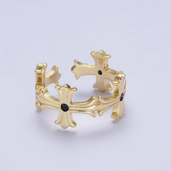 Aim Eternal | Religious Cross Textured Adjustable Ring