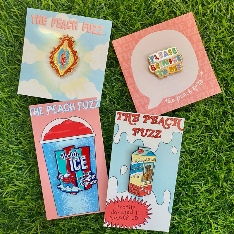 The Peach Fuzz | Abolish ICE Enamel Pin