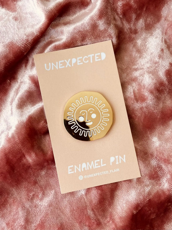 Sun Face Enamel Pin