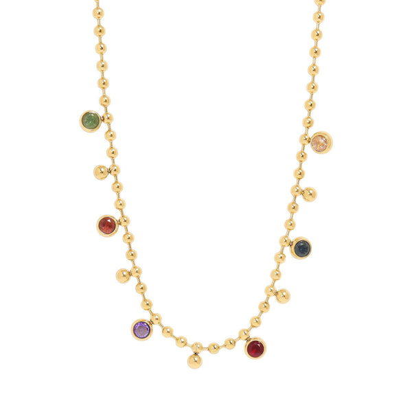 WJW |  Multicolor Beaded Charm Necklace