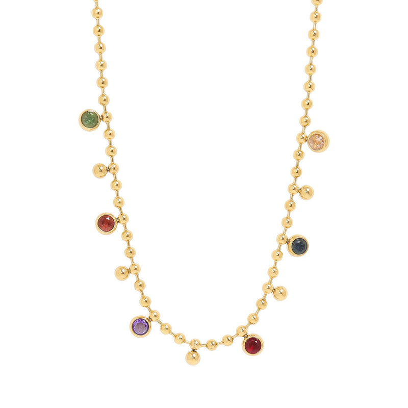 WJW |  Multicolor Beaded Charm Necklace