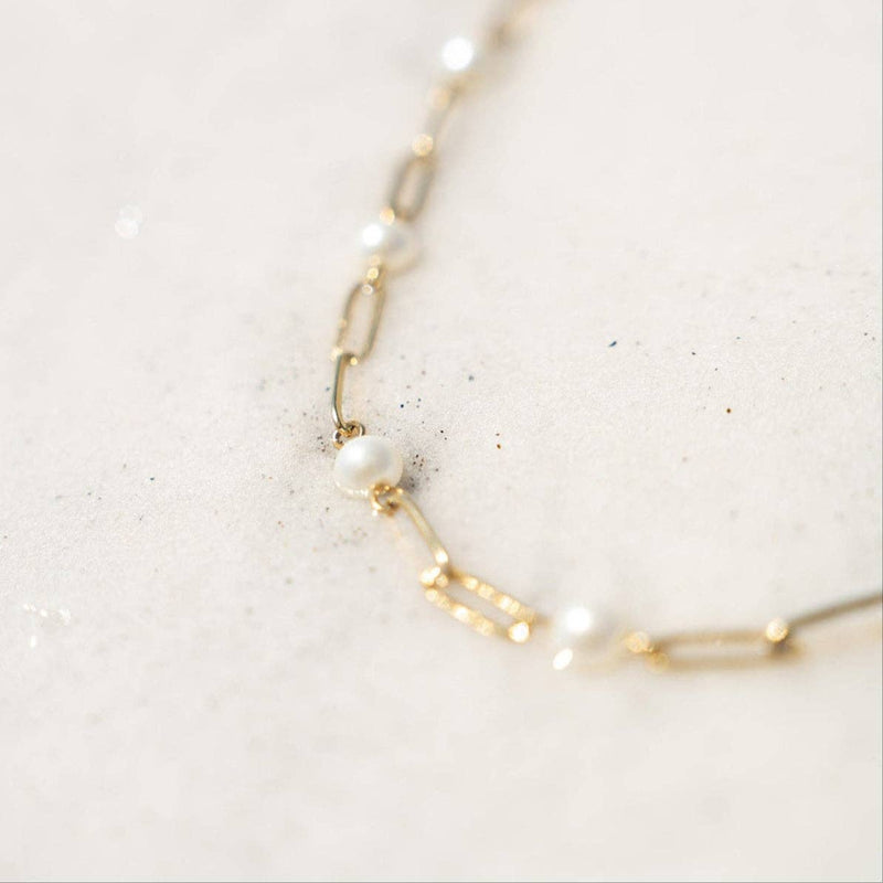 WJW | Stainless Steel Pearl Paperclip Chain Bracelet