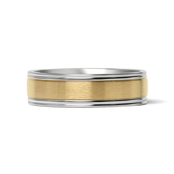 WJW | Gold Center Polished Stainless Steel Ring