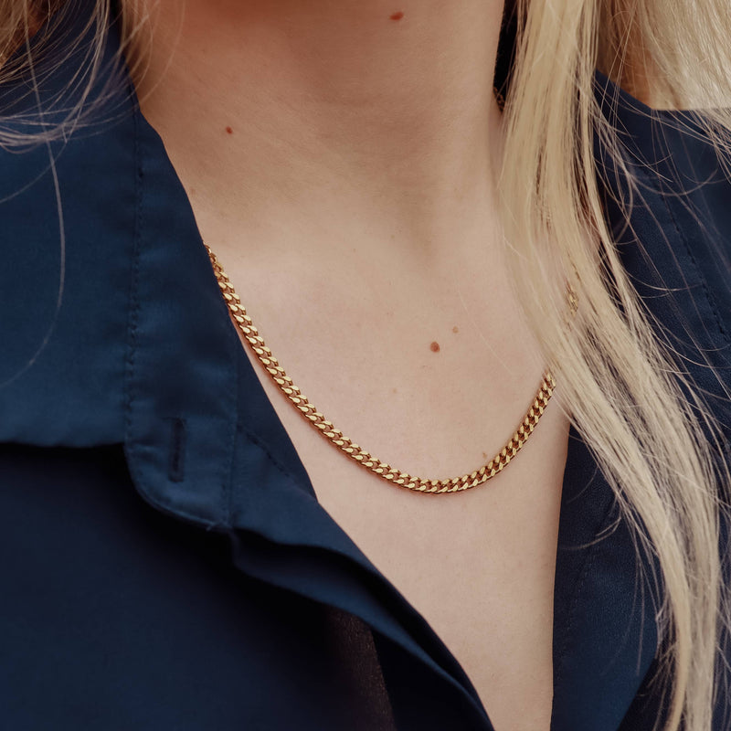 WJW | Stainless Steel Gold Curb Chain Necklace