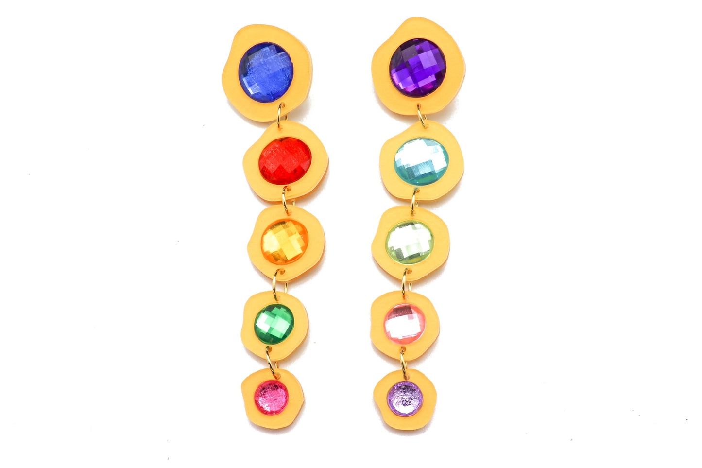 D Construct | Ecoresin Gem Long Drop Earrings