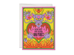 Red Cap Cards | You Set My Soul On Fire Greeting Card