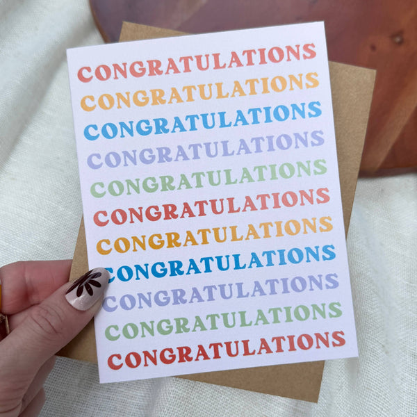 Big Moods | Congratulations Multicolor Stack Text Card