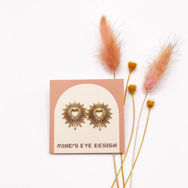 Mind's Eye Design | Open Heart Stud Earrings