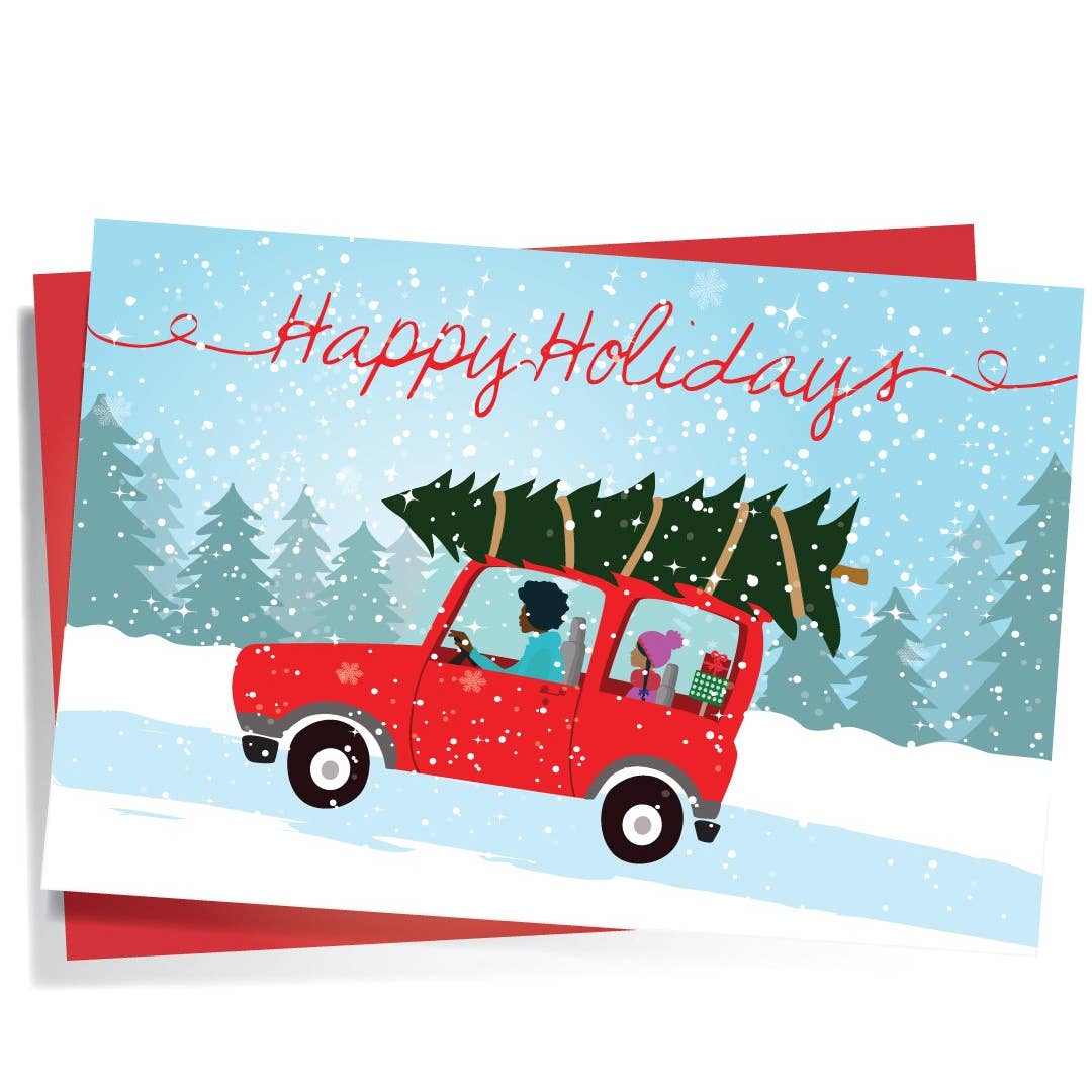 Soular Powered - Christmas Tree Shopping Greeting Card