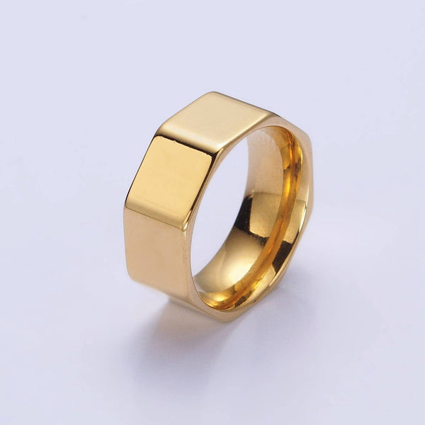 Aim Eternal | Stainless Steel Octagonal Minimalist Band Ring