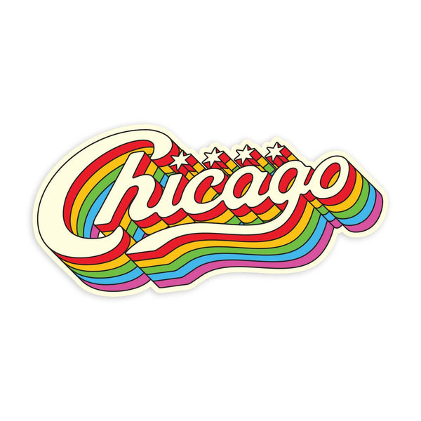 Transit Tees | Chicago Rainbow Script