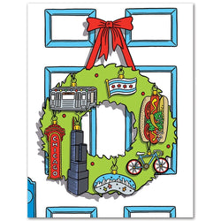 The Found | Chicago Wreath Christmas Cards - 8 Pack