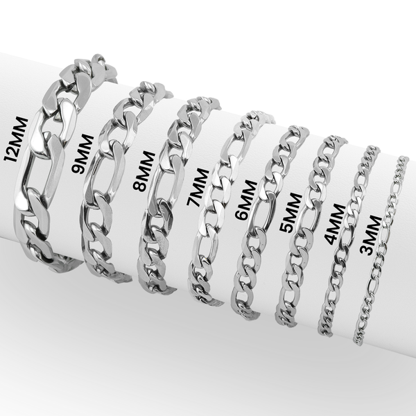 WJW | Stainless Steel Figaro Chain Bracelet