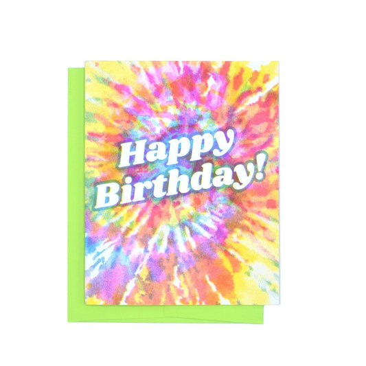 Next Chapter | Happy Birthday - Tie Dye Risograph Greeting Card