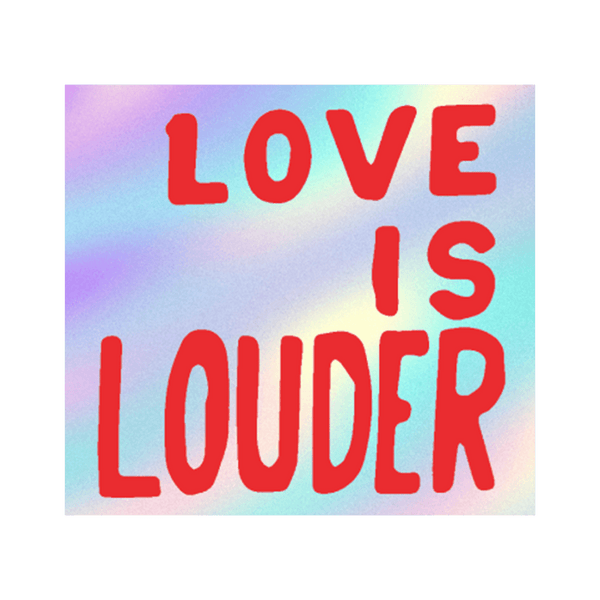 Apply Stickers | Love Is Louder by Sam Durant - Die-Cut Sticker