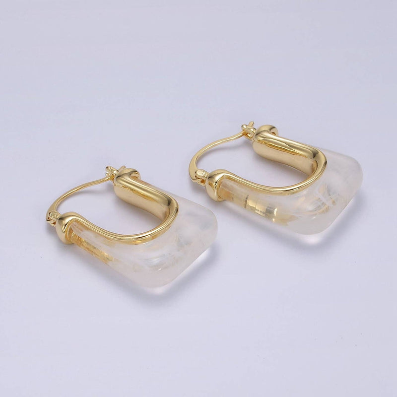 Aim Eternal | U-Shaped Rectangular Acrylic Earrings