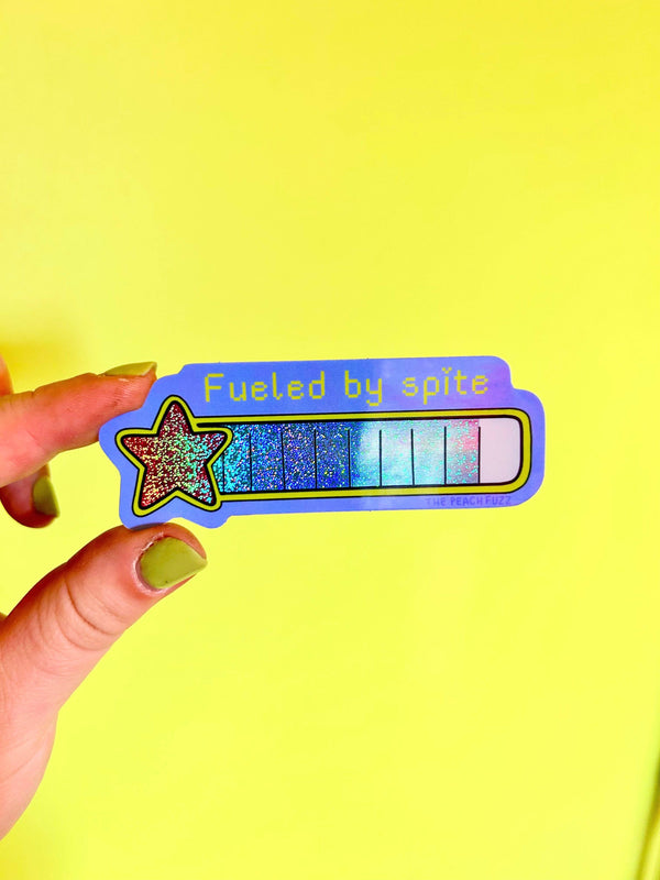 The Peach Fuzz | Fueled By Spite Glitter Sticker