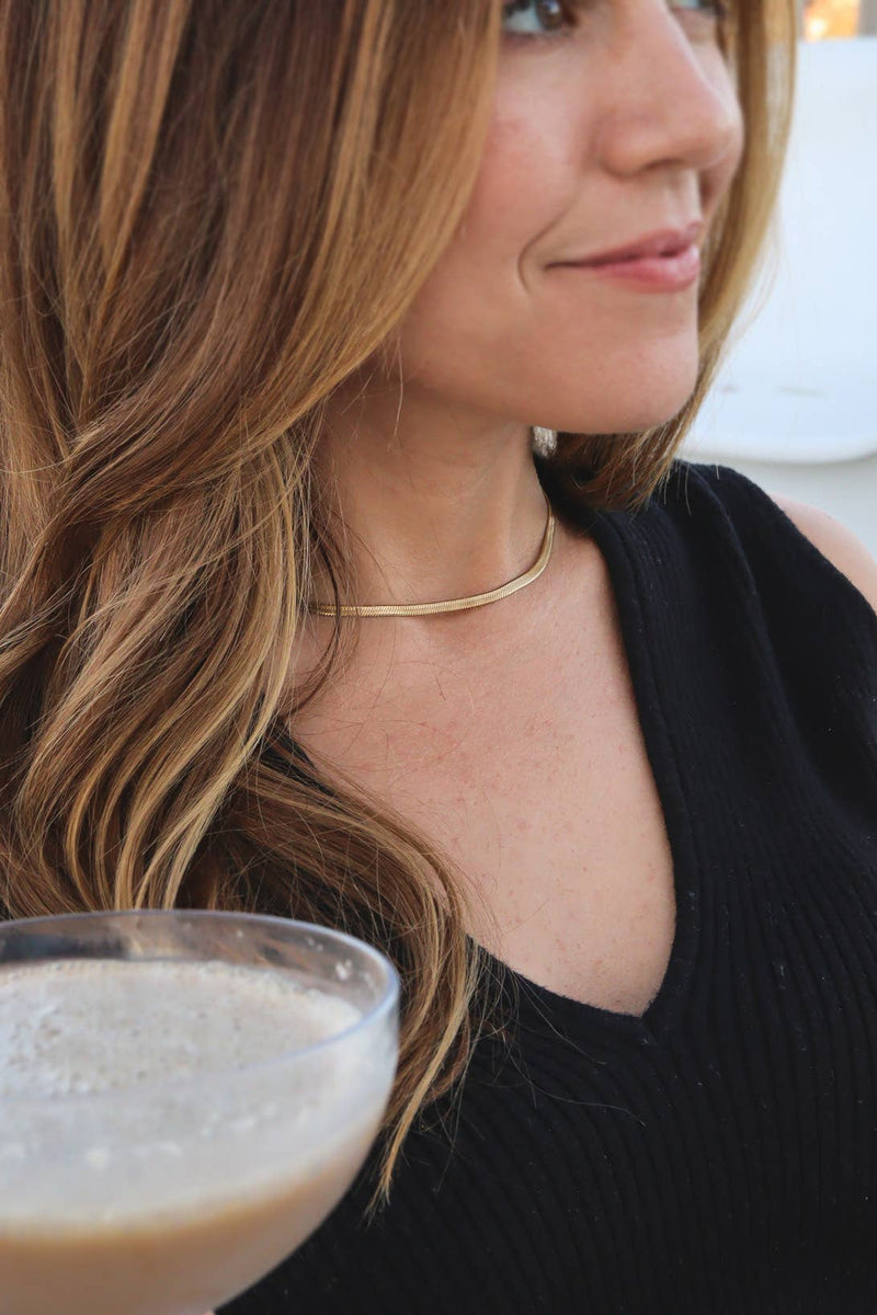 WJW | Steel Herringbone Chain Necklace