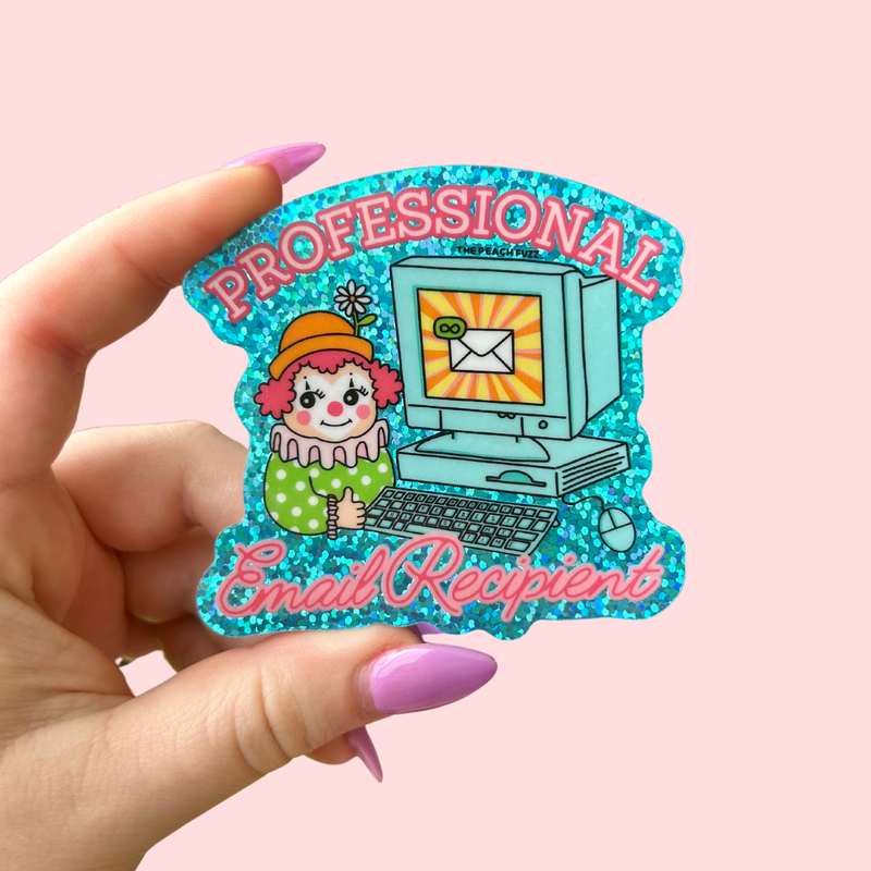 The Peach Fuzz | Professional Email Recipient Glitter Sticker