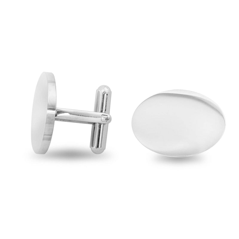 WJW | Stainless Steel Blank Oval Cufflinks