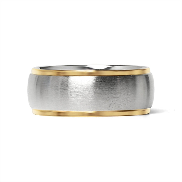 WJW | Gold Edge with Brushed Center Stainless Steel Ring