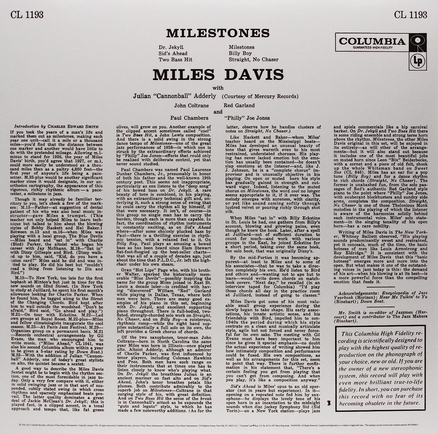 Milestones (Stereo Edition) (180 Gram Vinyl) Miles Davis