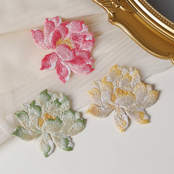 Accity | Lotus Flower Embroidered Patch