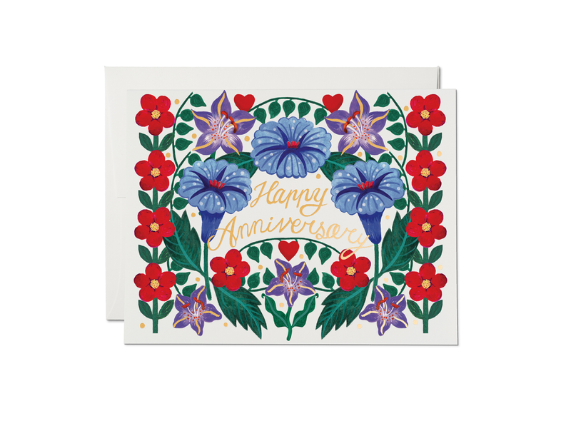 Red Cap Cards | Petunia Anniversary Greeting Card