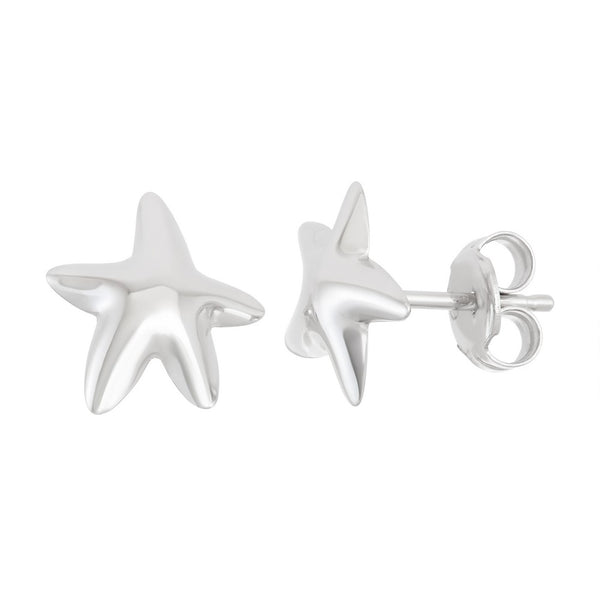 Classic of NY | Sterling Silver Shiny Starfish Stud Earrings