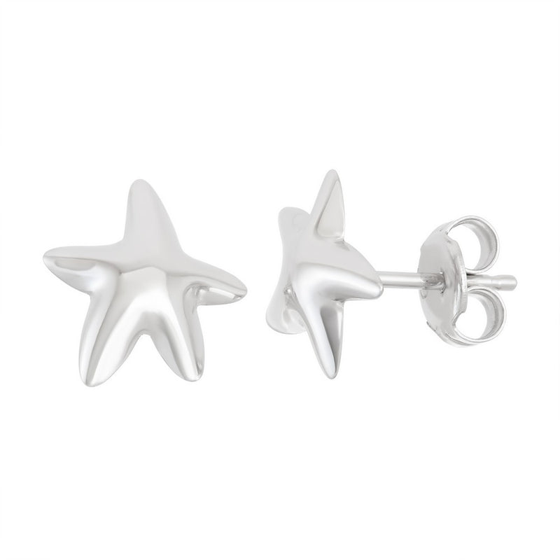 Classic of NY | Sterling Silver Shiny Starfish Stud Earrings