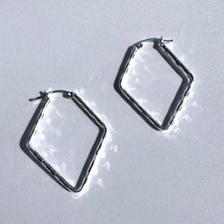 AJ Exports | Sterling Silver Small Diamond Hoop Earrings