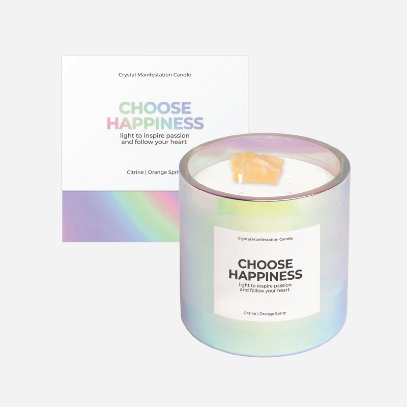 Jill & Ally | "Choose Happiness" Crystal Manifestation Candle