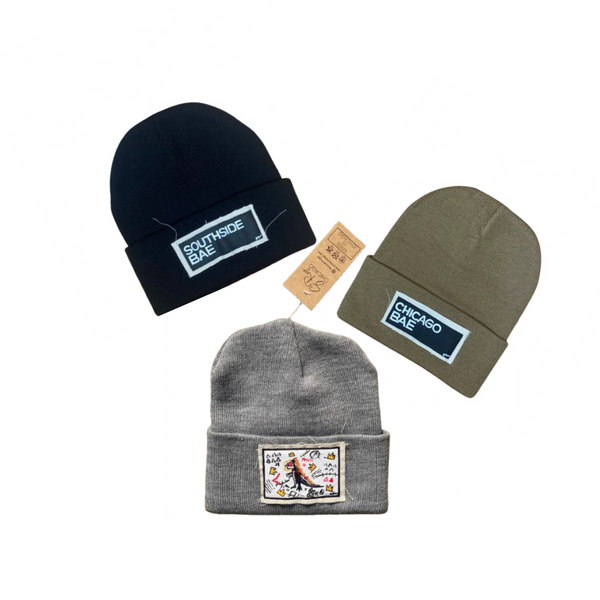 S.Rose Chicago | Hand Painted Cuffed Knit Beanies