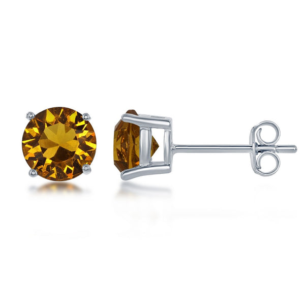 Classic of NY | Sterling Silver Topaz Swarovski Stud Earrings