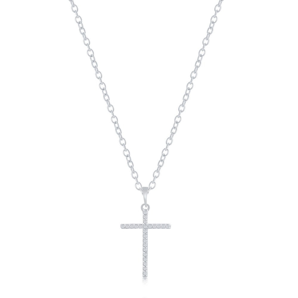 CLASSIC OF NY | Sterling Silver Diamond Cross Necklace